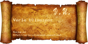 Verle Ulisszesz névjegykártya